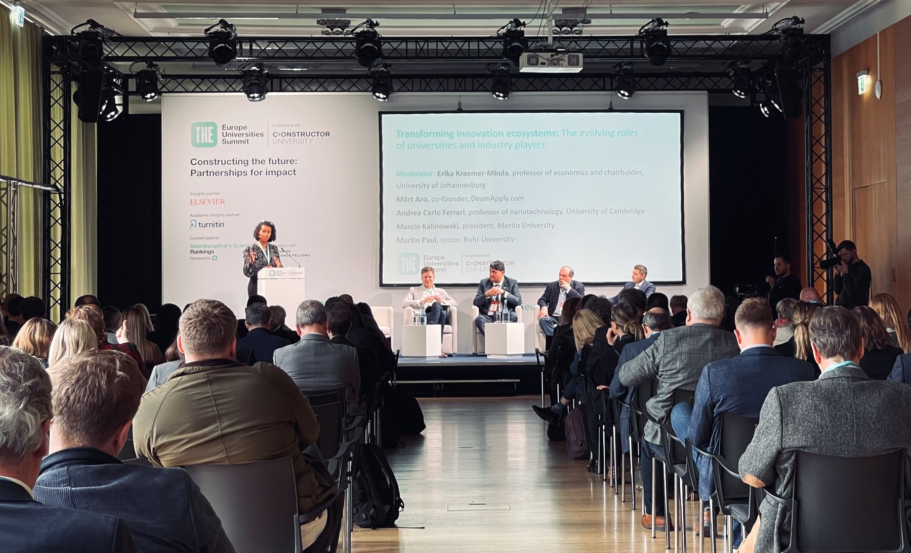Panel discussion at a European universities summit